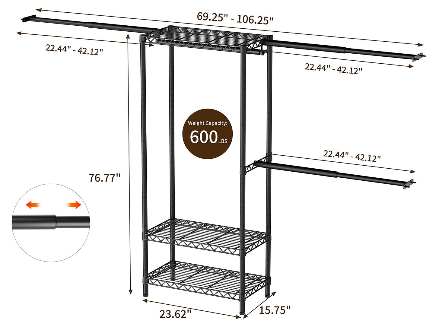Expandable Garment Rack & Closet Organizer System