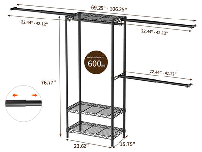 Expandable Garment Rack & Closet Organizer System