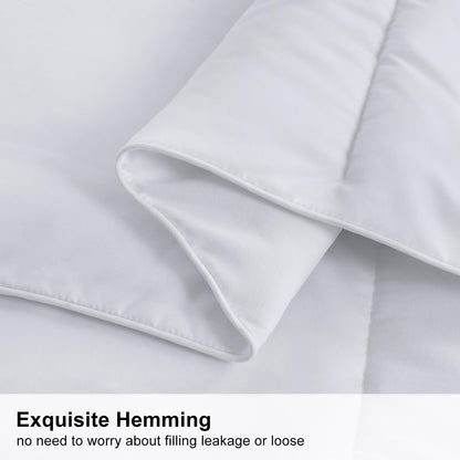 MERITLIFE Comforter Queen Size All Season Soft Down Alternative Comforter Lightweight & Breathable 2100 Series Reversible Duvet Insert with Corner Ties-Machine Washable (White Queen,88"x88")