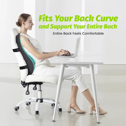 Long Back Support for Office Chair Fully Support Entire Back for Comfort,Back Pain Relief and Posture Improved- Memory Foam Back Pillow Lumbar Support Pillow for Office Chair,Gaming Chair,Recliner