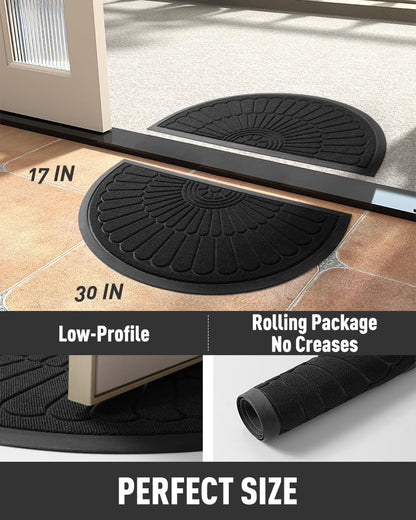 Durable Non-Slip Rubber Entrance Doormat 17"x30"