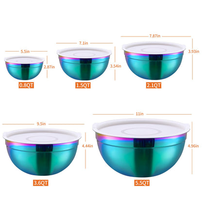 5-Piece Stainless Steel Nesting Mixing Bowls Set
