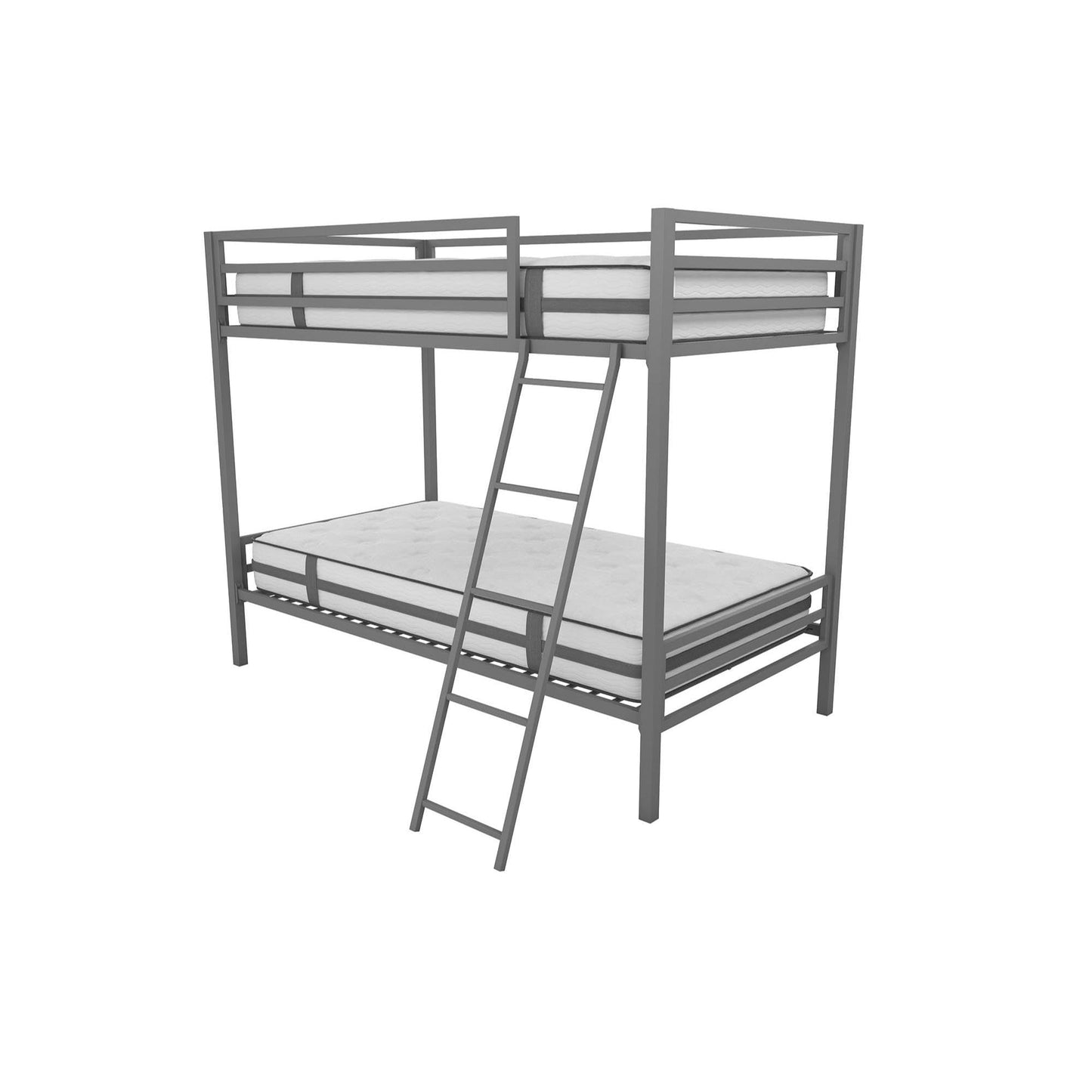 Novogratz Maxwell Twin-Over-Twin Metal Bunk Bed, Grey
