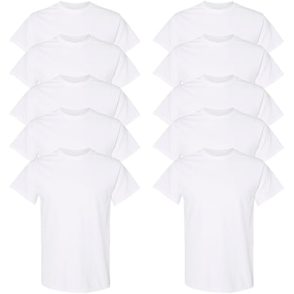 Gildan Men's 10-Pack Heavy Cotton Adult T-Shirt (G5000), White, Medium