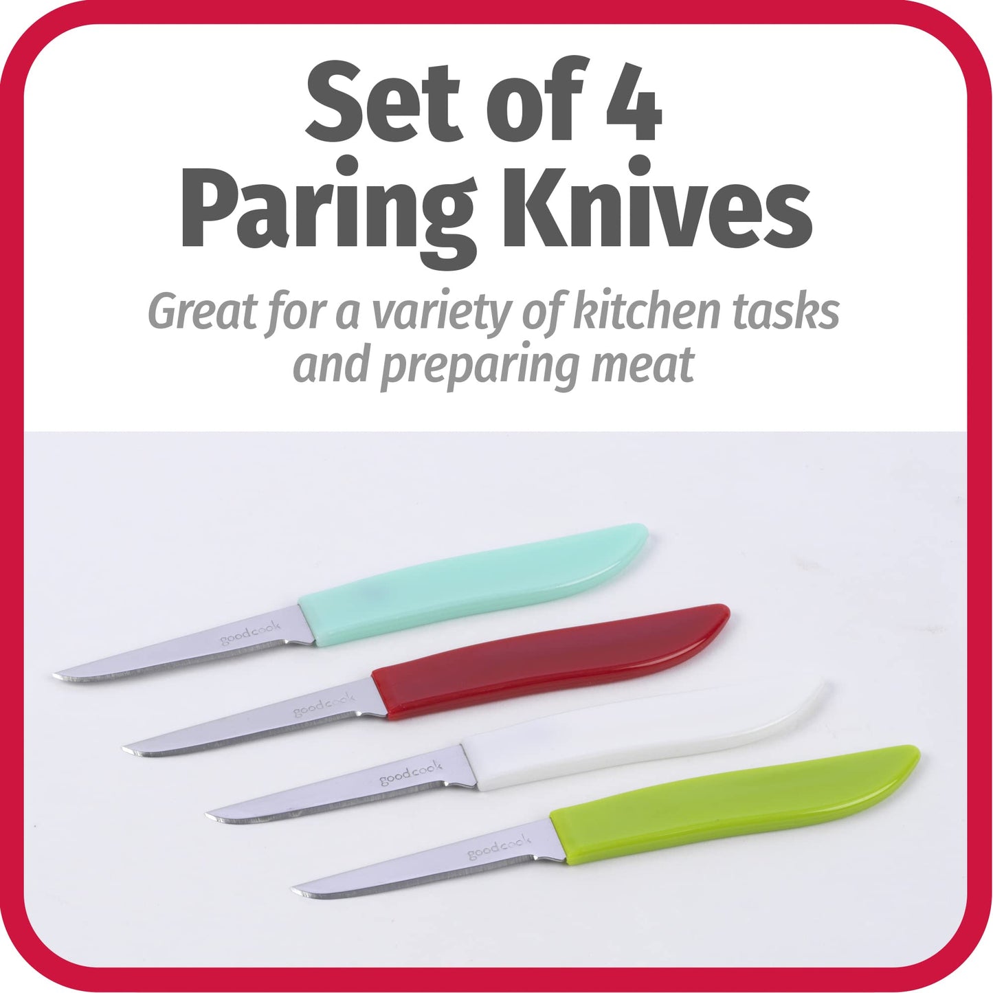 4-Pack GoodCook Paring Knife Set for Kitchen