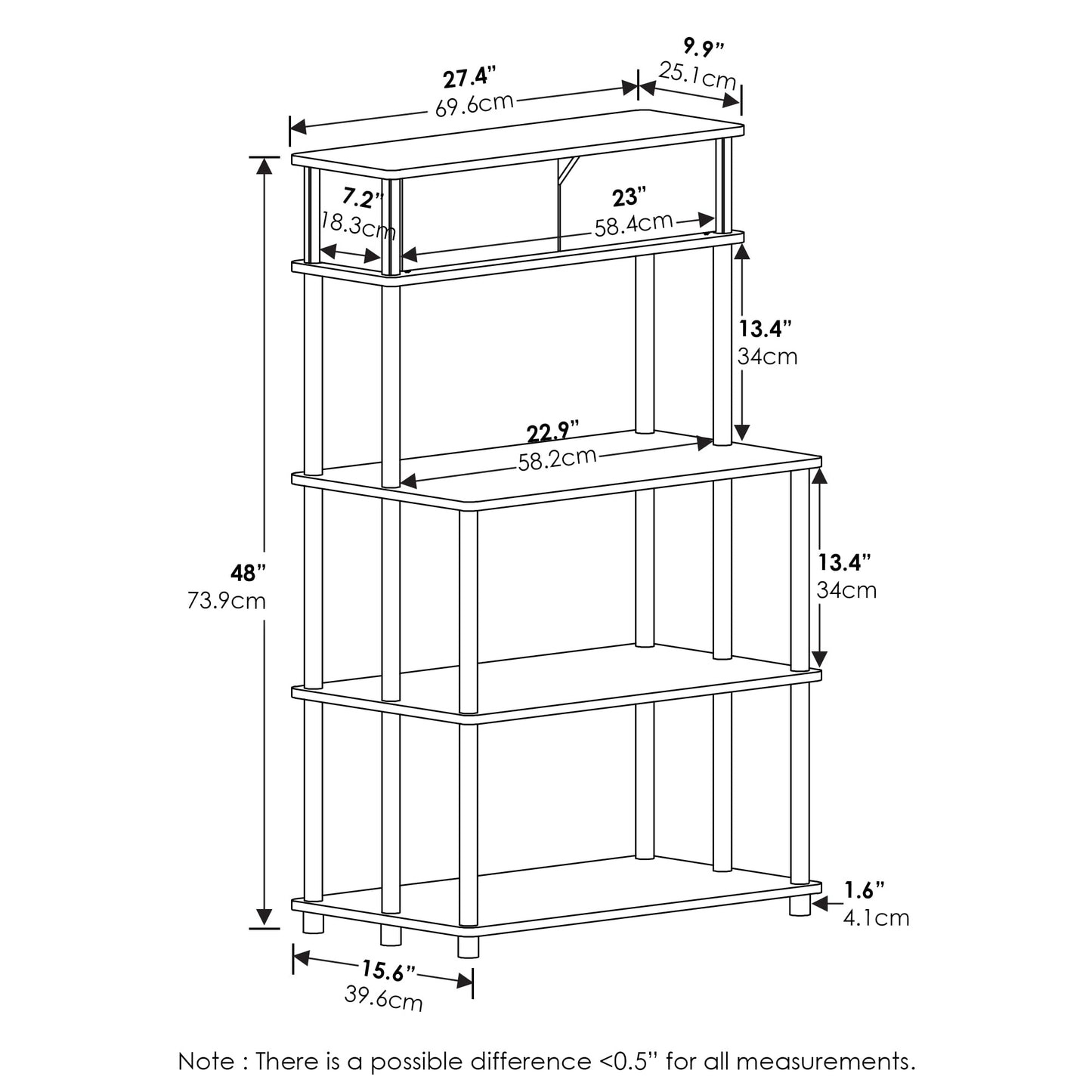 Furinno Kitchen Storage Shelf with Top Cabinet