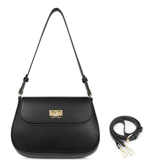 CLUCI Small Leather Shoulder Bag with Zipper
