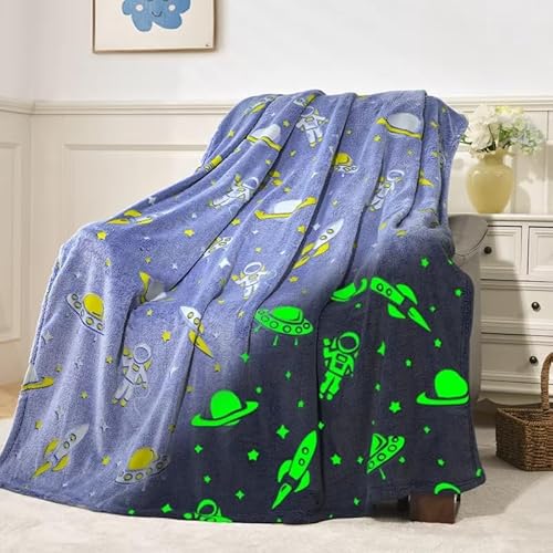 Glow in the Dark Astronaut Throw Blanket