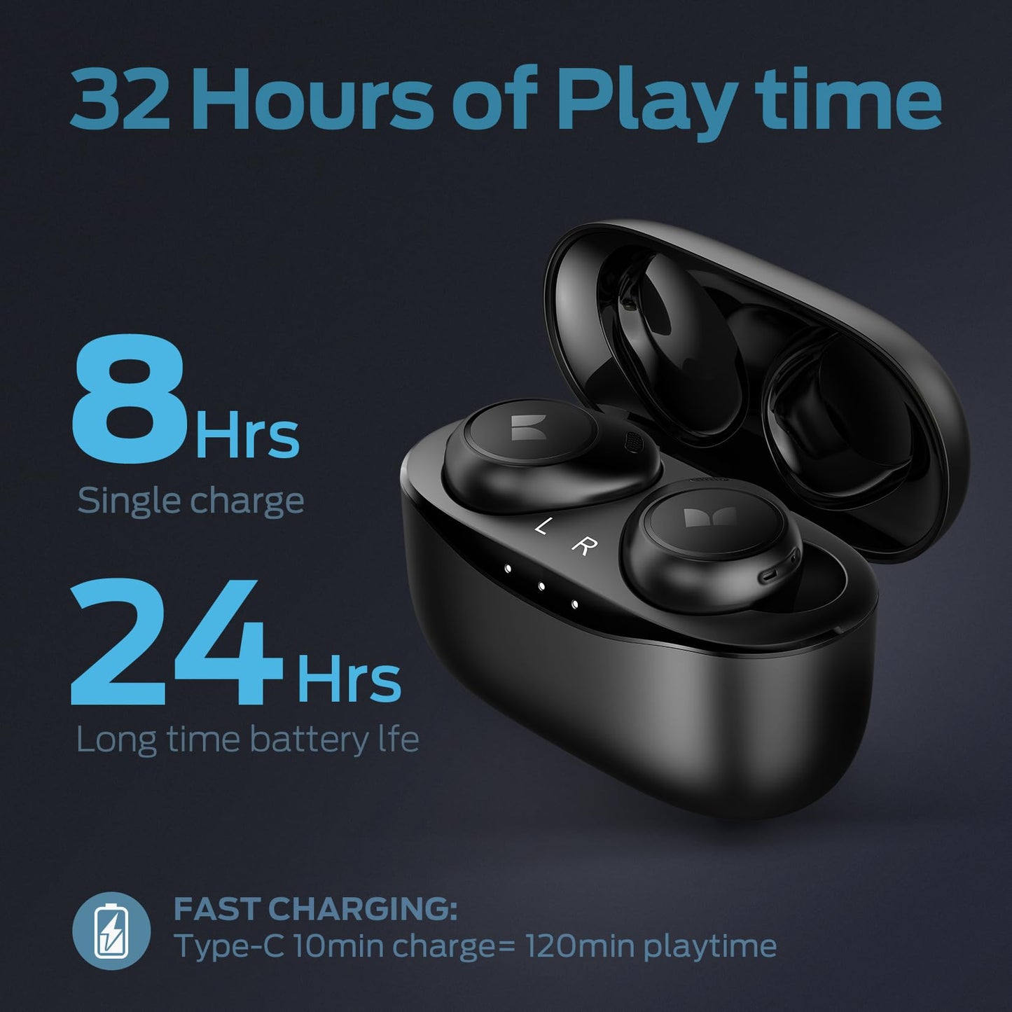 Monster Wireless Earbuds with USB-C Charging Case