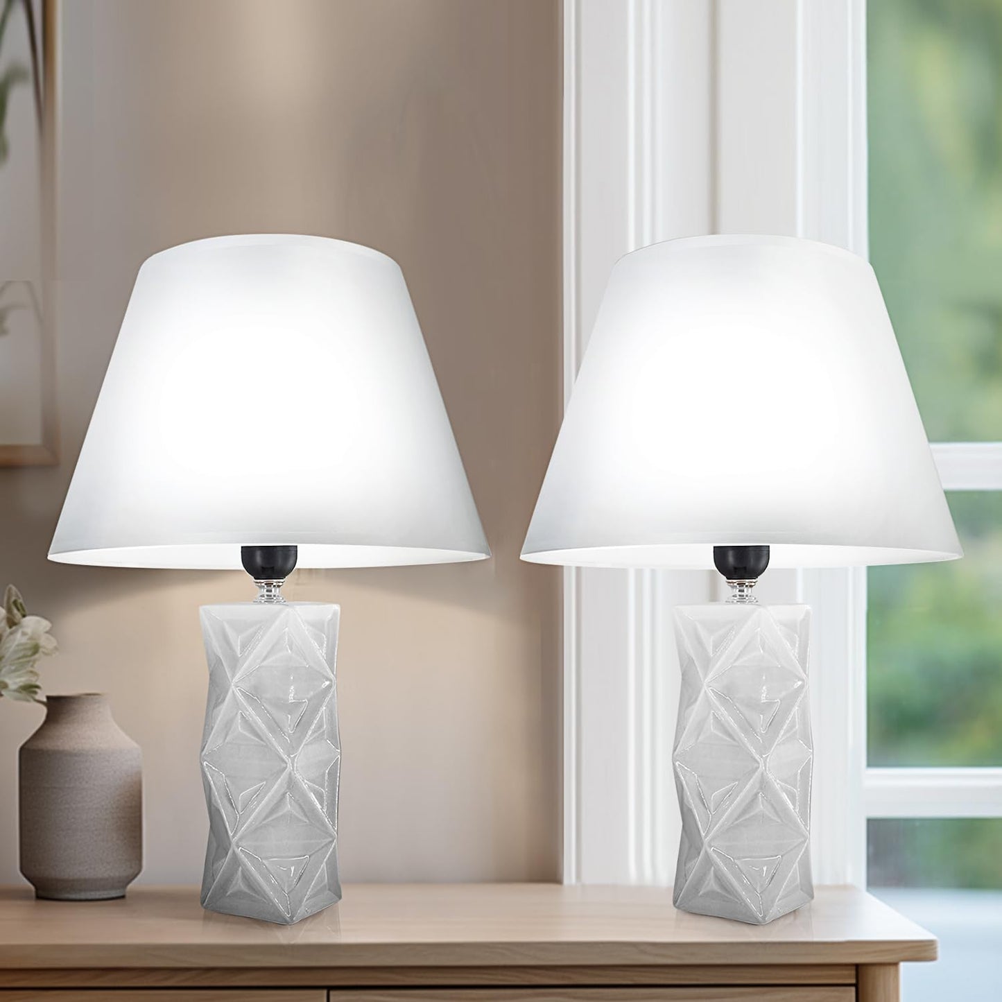 Set of 2 Modern Ceramic Table Lamps