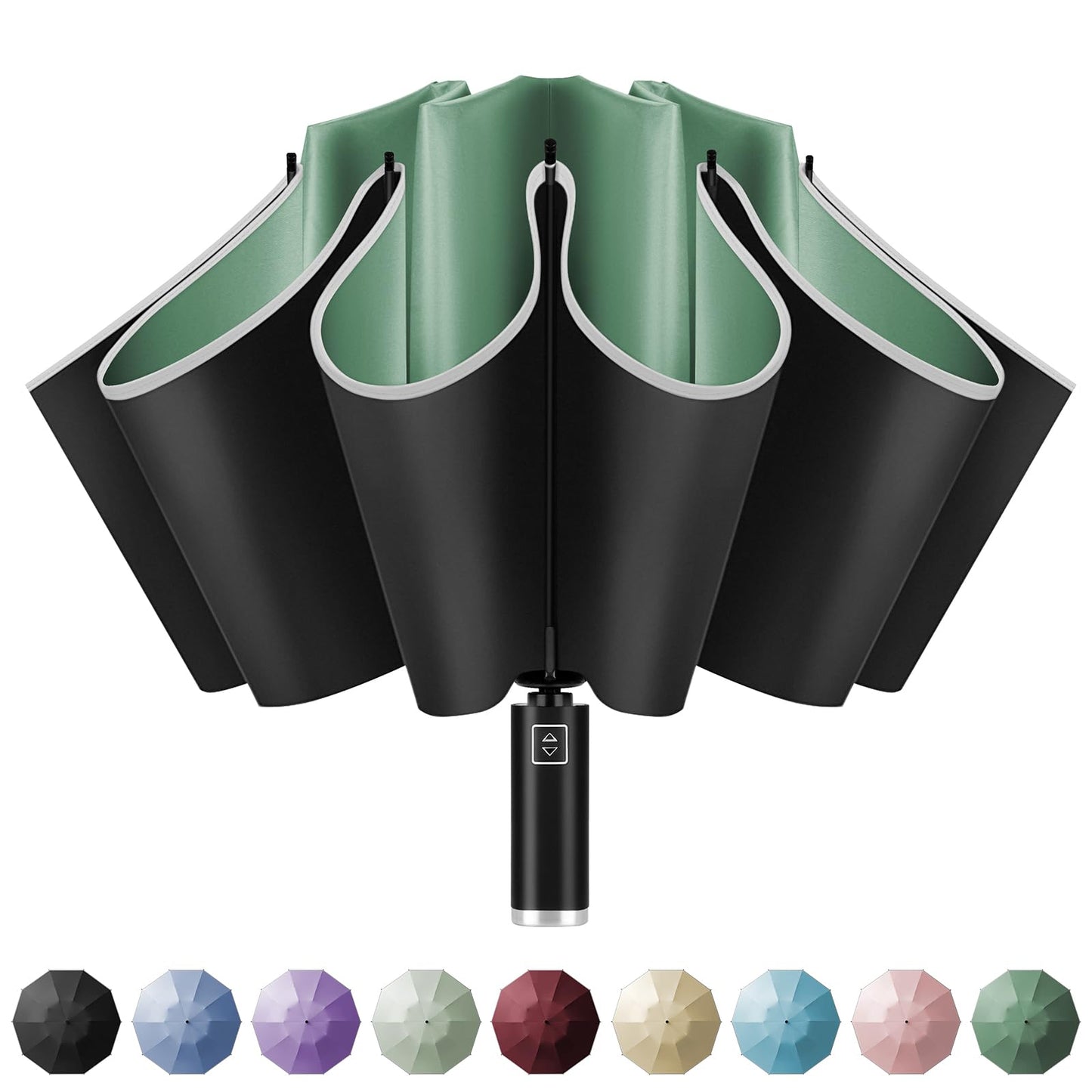 Yoobure Compact Inverted Travel Umbrella with UV Protection