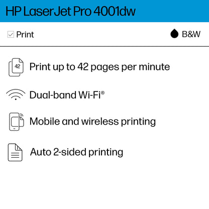 HP LaserJet M209dw Wireless Printer, Print, Fast speeds, Easy setup, Mobile printing,Best-for-small teams