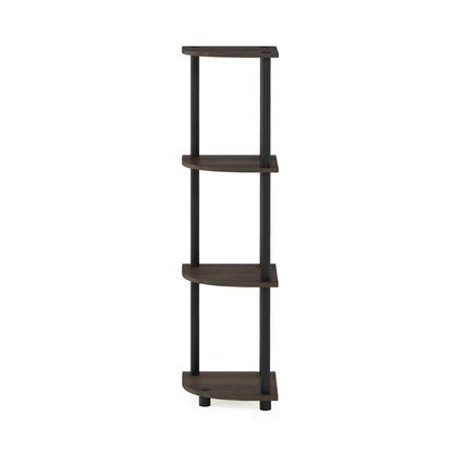 Furinno 4-Tier Corner Display Rack, Dark Brown
