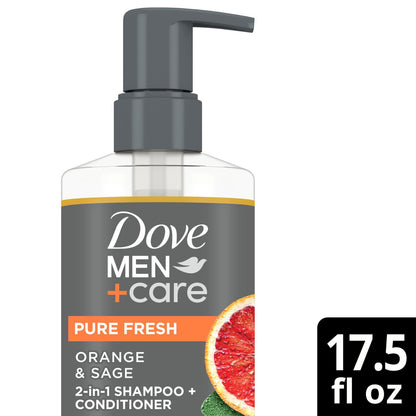 Dove Men+Care 2-in-1 Shampoo & Conditioner, 17.5 Oz