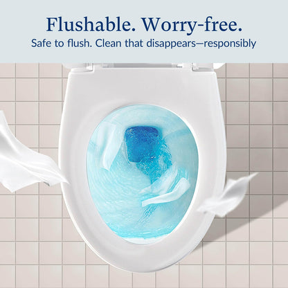 RPE Life Flushable Wet Wipes - 6 Portable Travel Size Packs (60 Ct) - Unscented Extra-Large Body & Hand Tissue with Vitamin E & Aloe - For Adults, Kids & Children - Perfect for On-the-Go & Outdoor Use