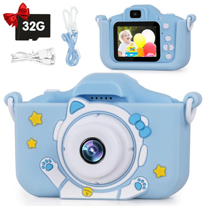 Kids Camera, 48MP Digital Camera for Kids Video Recorder 1080P with 32GB SD Card, IPS 2 Inch Screen Toddler Camera Christmas Birthday Gifts Toy for Aged 3-12 Boys and Girls