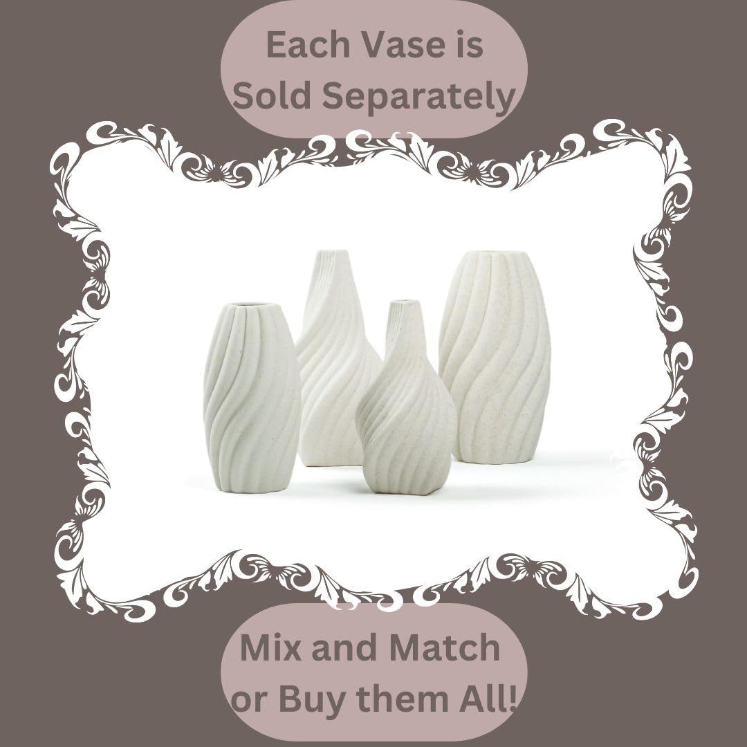 Rustic Ceramic Vase for Pampas Grass Decor