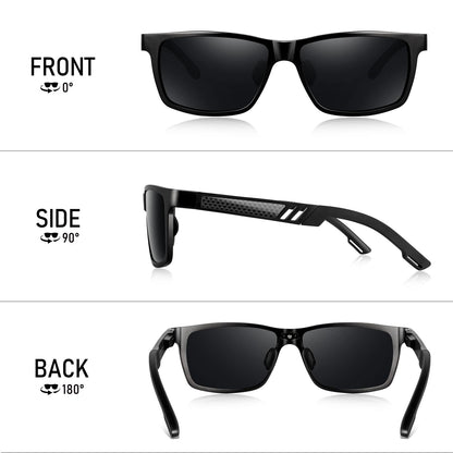 BIRCEN Mens Sunglasses Polarized UV Protection: Classic Shades for Men Driving Fishing with Al-Mg Metal Frame