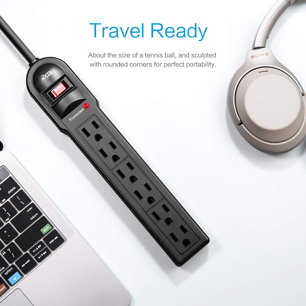 KMC 6-Outlet Surge Protector Power Strip 2-Pack
