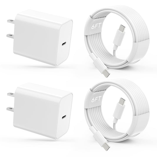 2 Pack Fast Charging USB C Charger Block