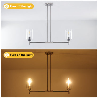 Modern 2-Light Chandelier for Kitchen Island