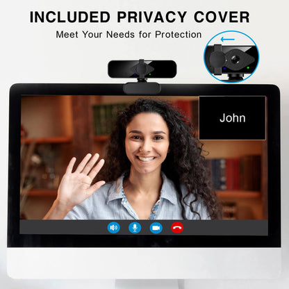 2K Ultra HD Webcam with Microphone & Privacy Cover