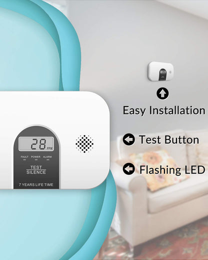 Ecoey 7-Year Battery Carbon Monoxide Detector Alarm