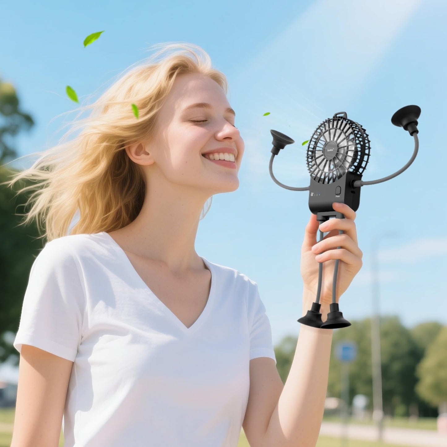Portable Rechargeable Hands-Free Fan by Simfree