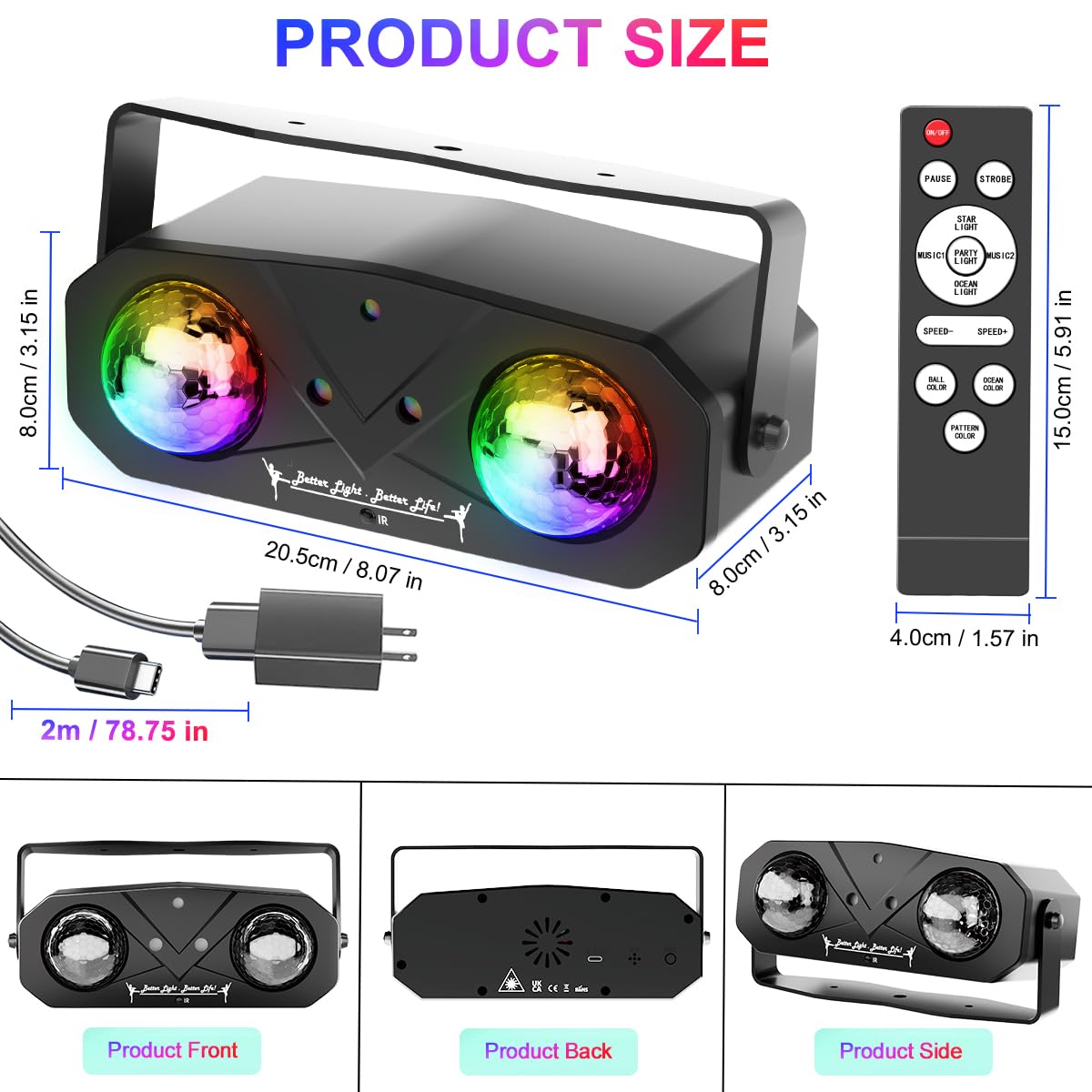 Sound Activated Disco Ball Party Light