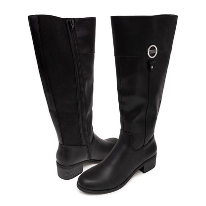 Nautica Women's Tall Shaft Riding Boots: Stylish Knee-High Dress Shoes for Fall & Winter-Ginger Lily 2-Black Size-8.5