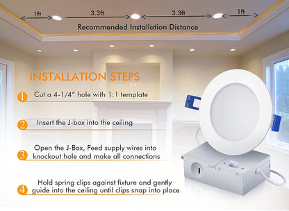 CLOUDY BAY Dimmable 10W Ultra Thin Downlight 6PK