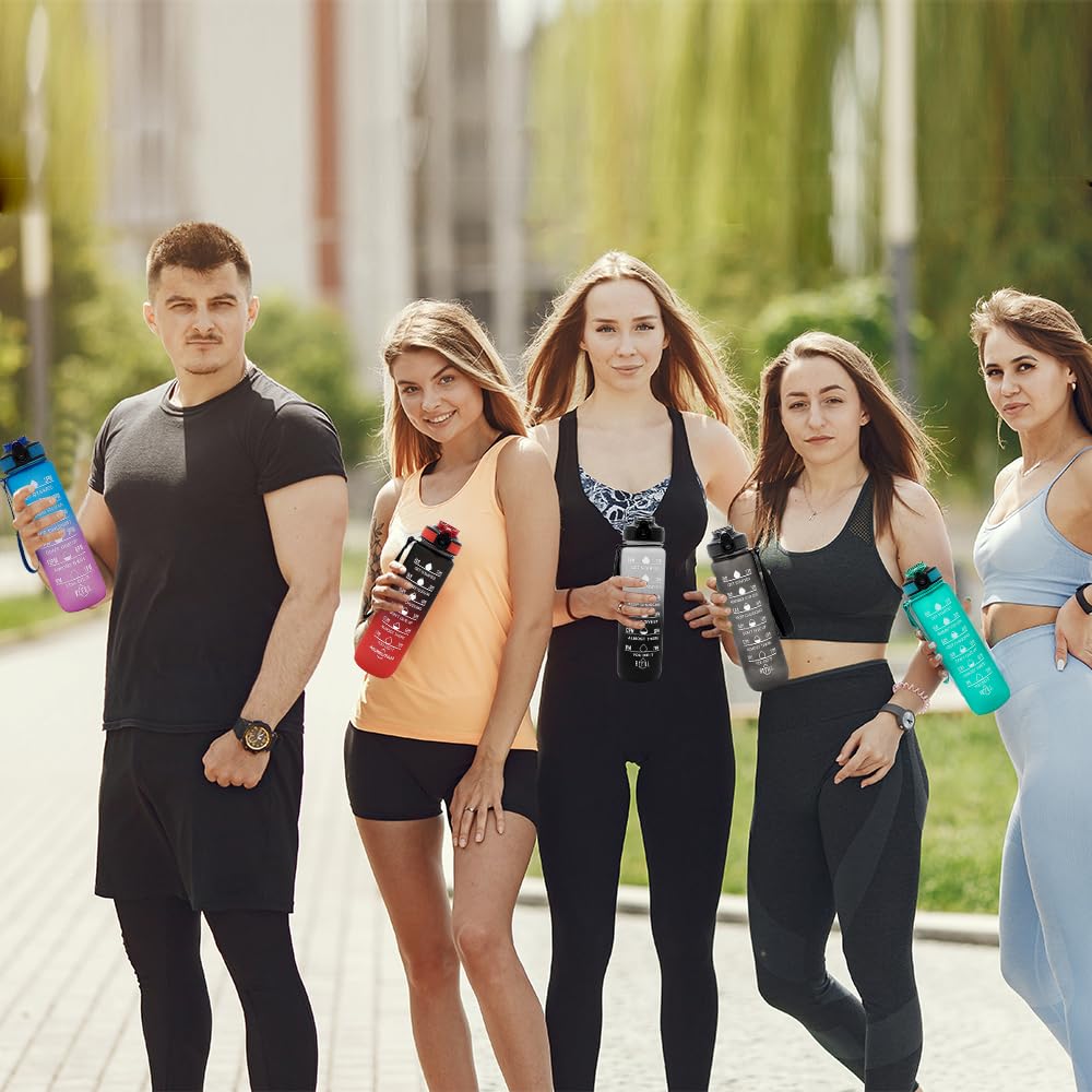 32oz Sports Water Bottle with Straw, Leak Proof