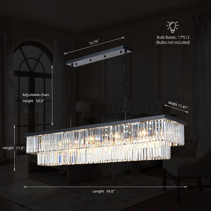 17-Light Crystal Chandelier for Dining Room