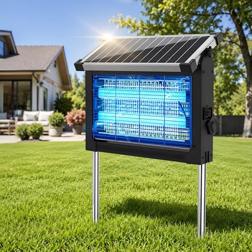 Solar Bug Zapper 4500V IPX5 Waterproof Mosquito Killer