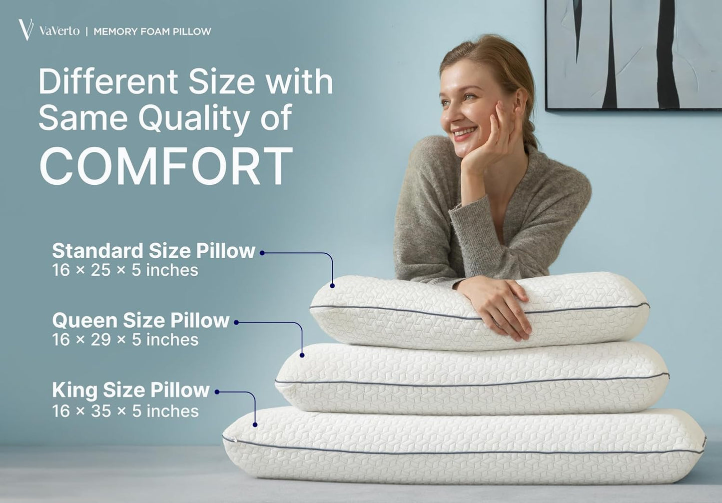 Vaverto Cooling Gel Memory Foam Bed Pillow