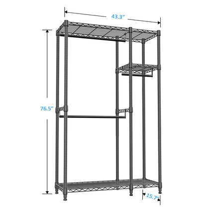 IZEUK Heavy Duty Rolling Garment Rack with 3 Rods