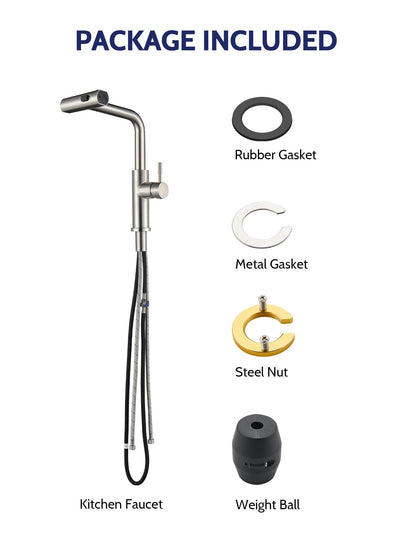 Brushed Nickel Kitchen Faucet with Pull Down Sprayer