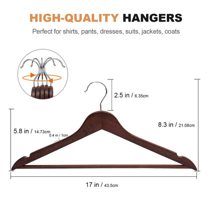 ELONG HOME Wooden Suit Hangers 30 Pack