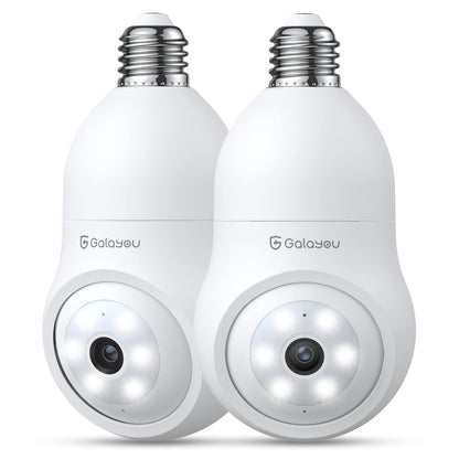 GALAYOU 360 Light Bulb Security Camera - Light Socket Wireless Camera for Home Security Recording Indoor&Outdoor, WiFi Video Surveillance with 2K Resolution, Motion Tracking,Works with Alexa, 2.4Ghz