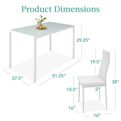 Best Choice 7-Piece Glass Dining Set - White