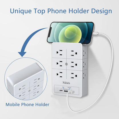Nikleb Surge Protector with USB Ports, 3.1A