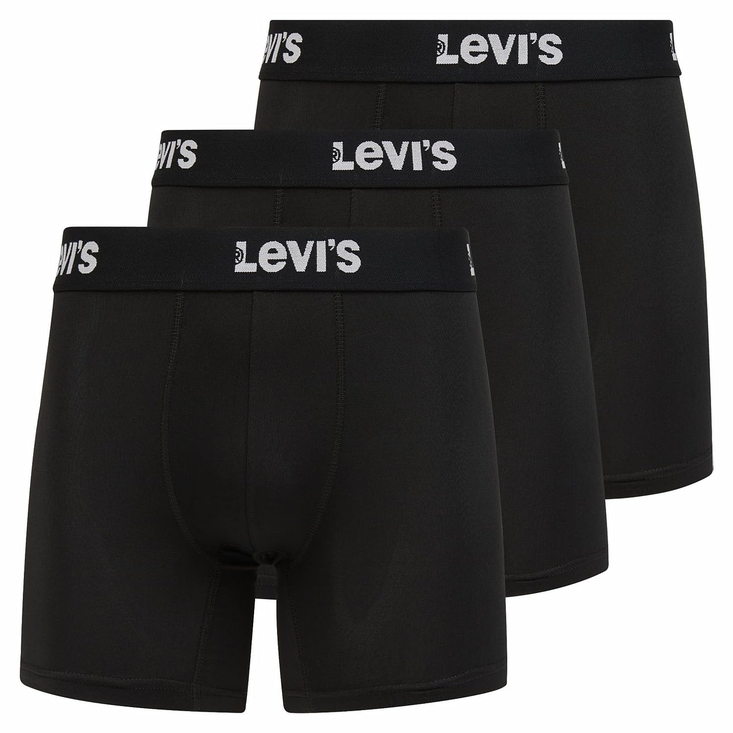 Levi's Mens Underwear Microfiber Boxer Brief for Men Ultra Soft 3 Pack Black