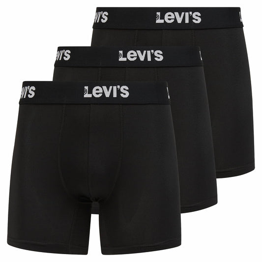 Levi's Mens Underwear Microfiber Boxer Brief for Men Ultra Soft 3 Pack Black