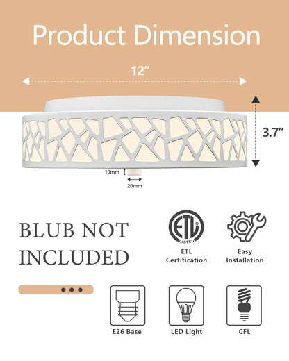 VICNIE 2-Light Modern Ceiling Flush Mount Fixture