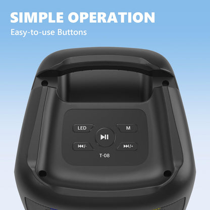 Portable Bluetooth Karaoke Machine with 2 Microphones