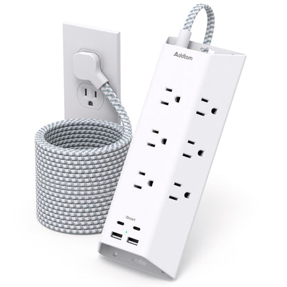 Addtam 15ft Surge Protector Power Strip with USB