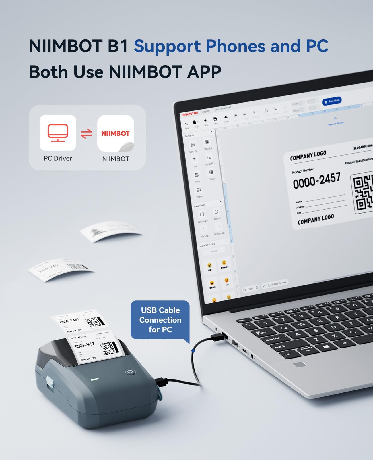 NIIMBOT Thermal Label Maker with 230 Labels