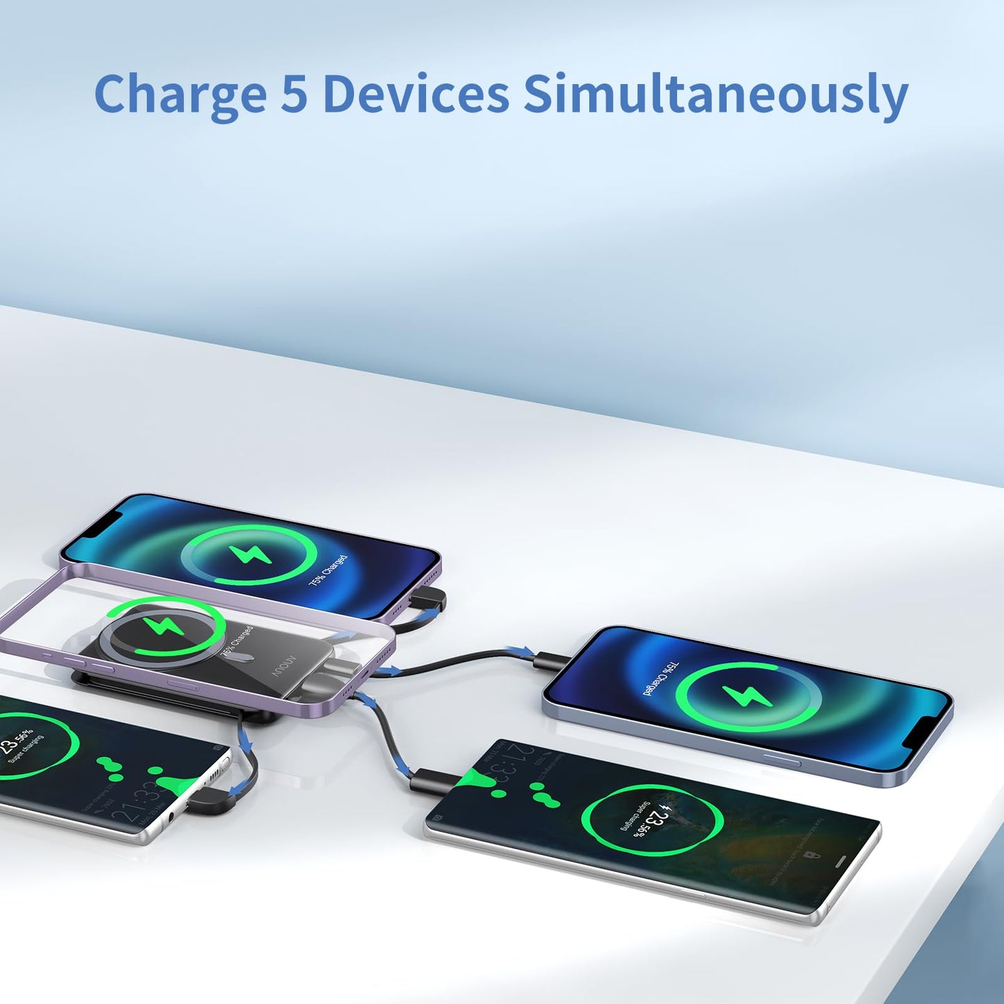 ANOUV 10000mAh Magnetic Wireless Charger Power Bank