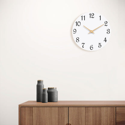 8 Inch Silent Non-Ticking Wall Clock - White