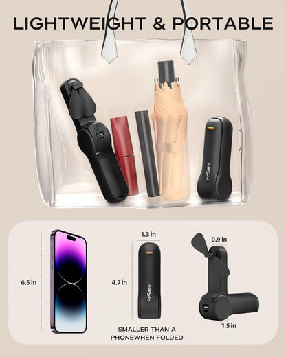 Portable USB Handheld Fan with Power Bank